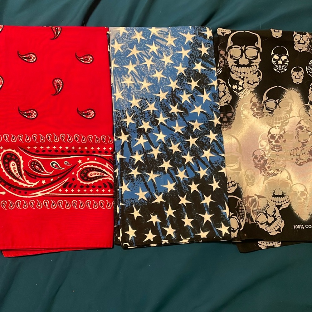 Bandanas barely worn. $5 each or $12 for all.